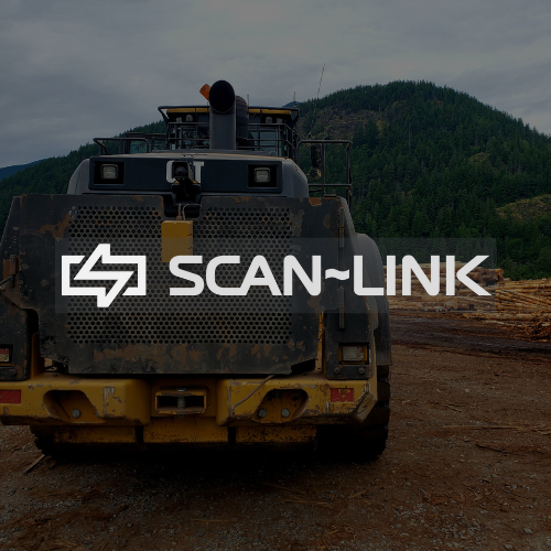 Back of a large, yellow construction vehicle with 