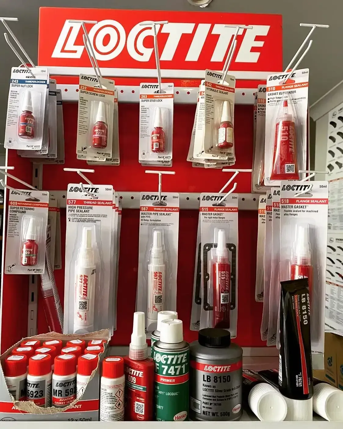 A Display Of Loctite Products In A Store — Filta-Wash Mackay In North Mackay, QLD