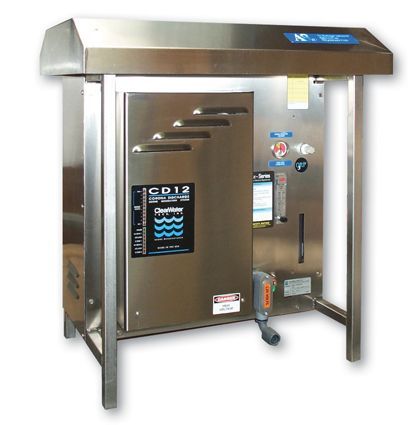ClearWater Tech Apex A8e ozone system with oxygen concentrator and automated controls, delivering 8 g/hr for water treatment