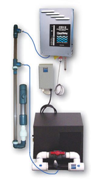 ClearWater Tech Apex VI ozone system with CD12 generator, oxygen concentrator, injector manifold; outputs 8 g/hr