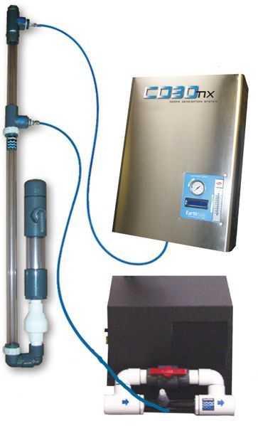ClearWater Tech Apex VIII ozone system with oxygen-fed generator and injector manifold; outputs 30 g/hr