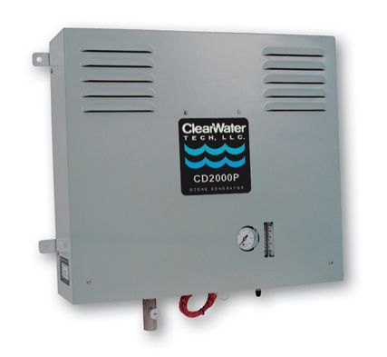 ClearWater Tech CD2000P wall‑mounted ozone generator delivering up to 27 g/hr for water treatment