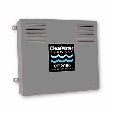 ClearWater Tech CD2000 wall‑mounted ozone generator delivering up to 20 g/hr for water treatment