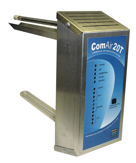 ComAir 20T Commercial air treatment unit reducing odors and microbes through UV and ozone technology