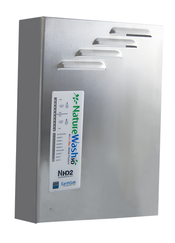 NatureWash HD provides disinfection for small commercial laundries that use washers from 25 to 50 lb, or 12 to 24 kg