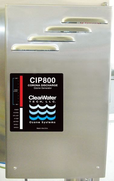 Wall mounted clean in place ozone systems used for surface sanitation and automated cleaning processes