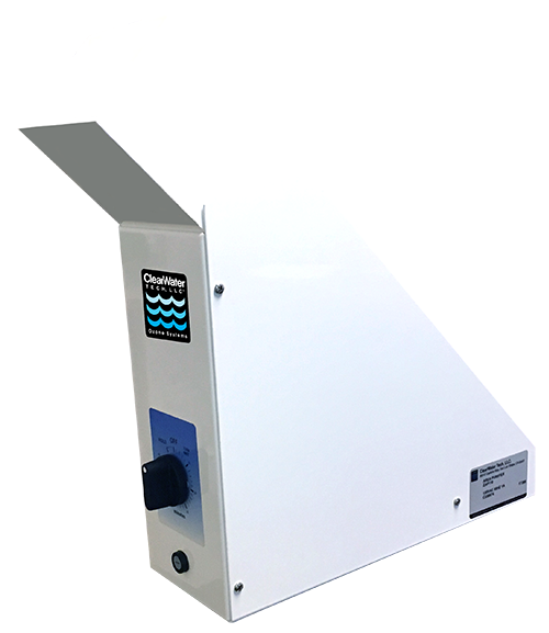 ZAP room air purifier with UV ozone lamps and 30 CFM fan for odor reduction in unoccupied areas
