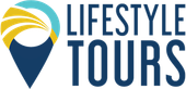 Lifestyle Tours logo with blue and yellow sail icon and navy text
