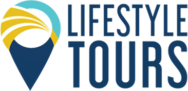 Lifestyle Tours logo with blue and yellow sail icon and navy text