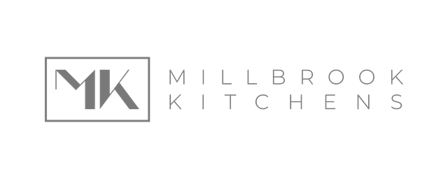 a logo for millbrook kitchens is shown on a white background