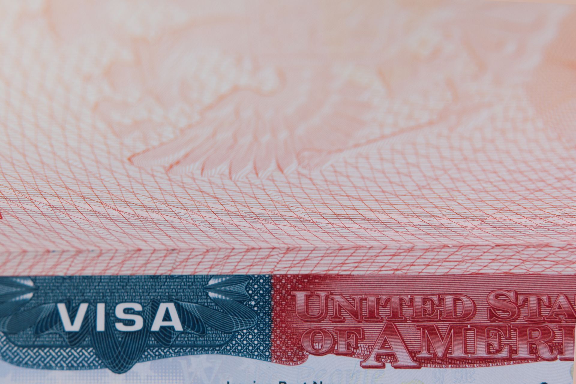 Close-up of a U.S. visa with 