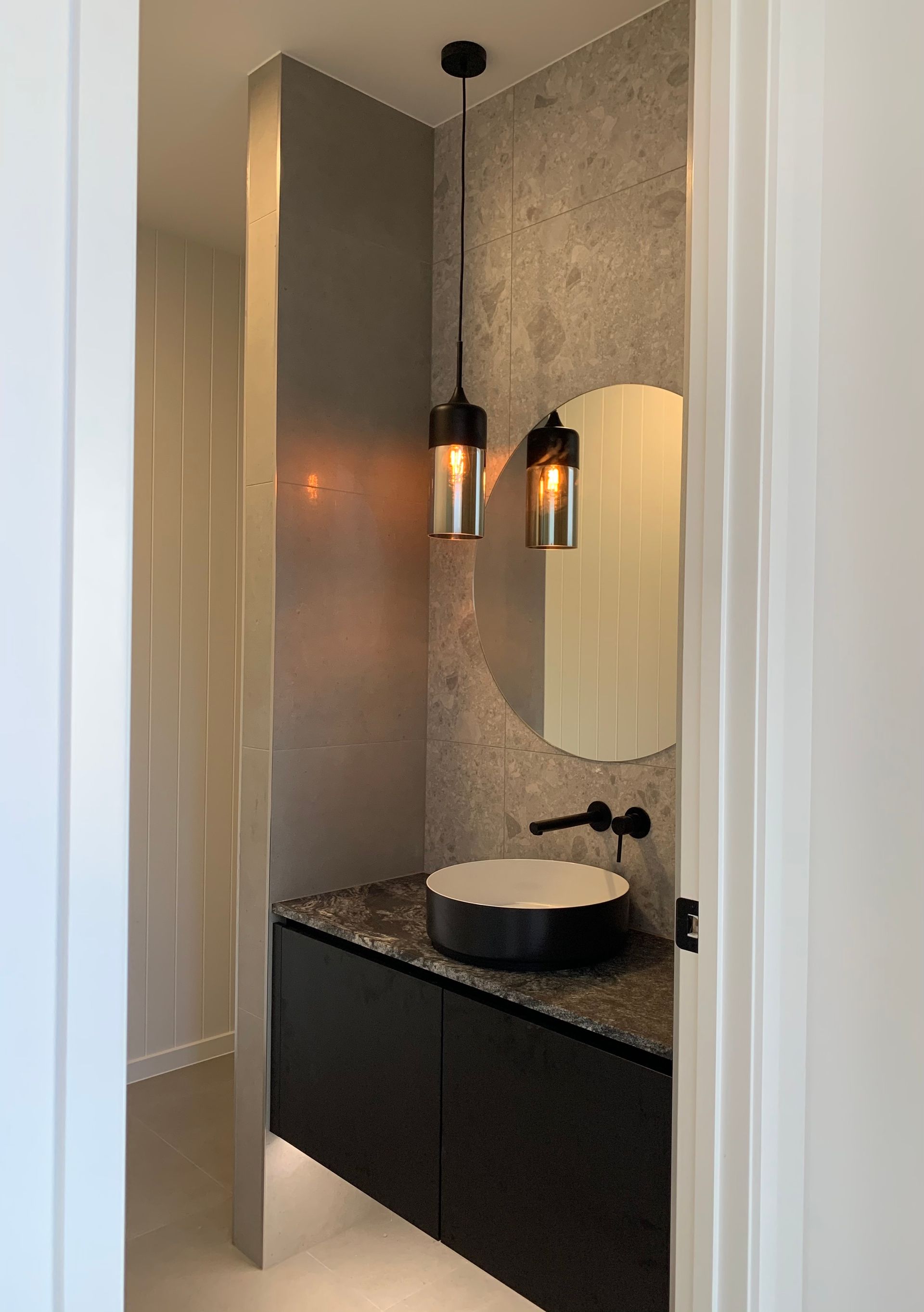 Modern Kitchen With White Marble Countertops and Backsplash — Mates Plumbing and Gas in Lammermoor, QLD