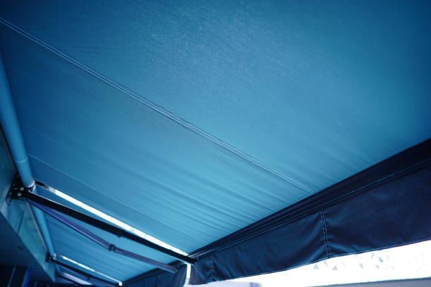 Blue awning