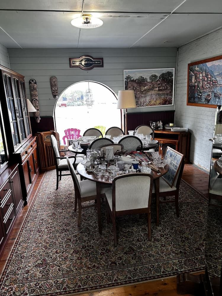 Antique Dining Room Set Up Filled With Furniture — Clancy's Office And  Emporium in Taree, NSW