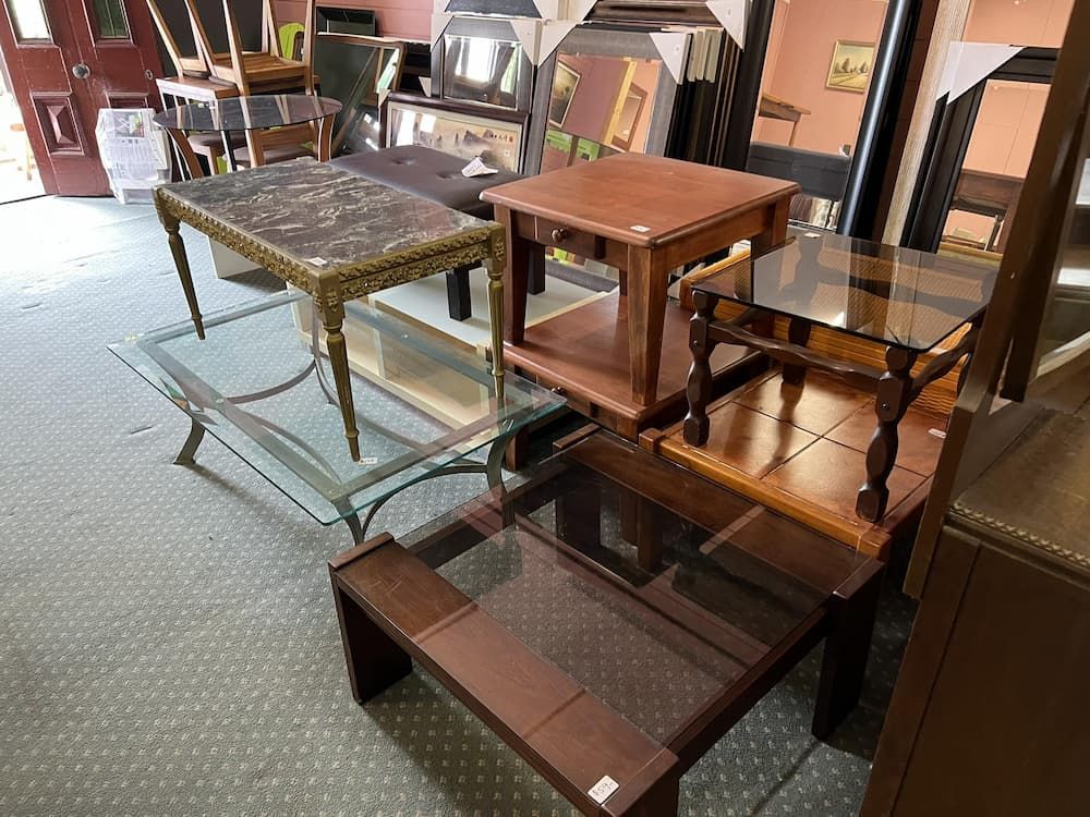 Various Tables of Different Styles and Materials Are on Display Indoors — Clancy's Office And  Emporium in Taree, NSW