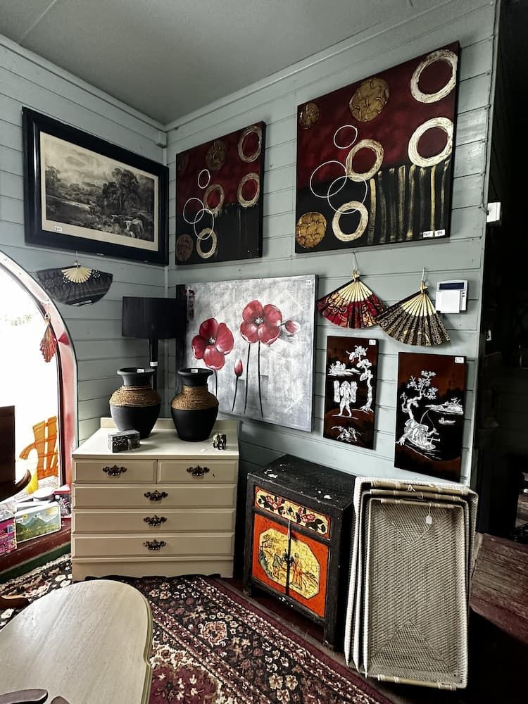Antique Store Interior With Art, Vases, and Furniture — Clancy's Office And  Emporium in Taree, NSW