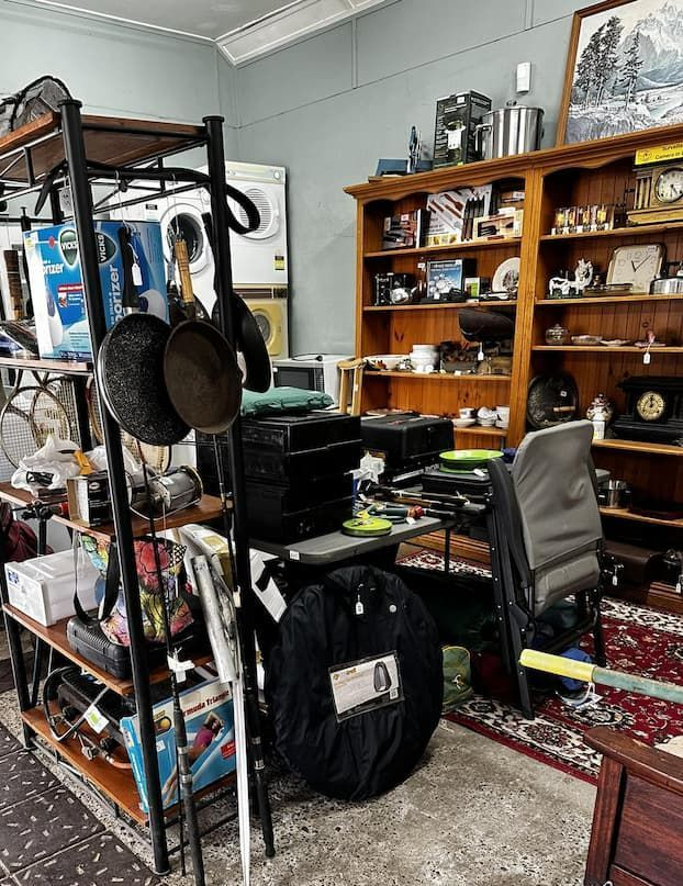 A Shop Interior Filled With Furniture, Appliances, and Various Household Items — Clancy's Office And  Emporium in Taree, NSW