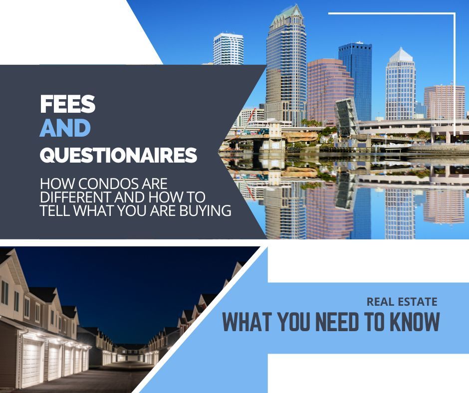 A real estate brochure titled fees and questionnaires
