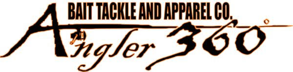 A logo for bait tackle and apparel co. angler 360