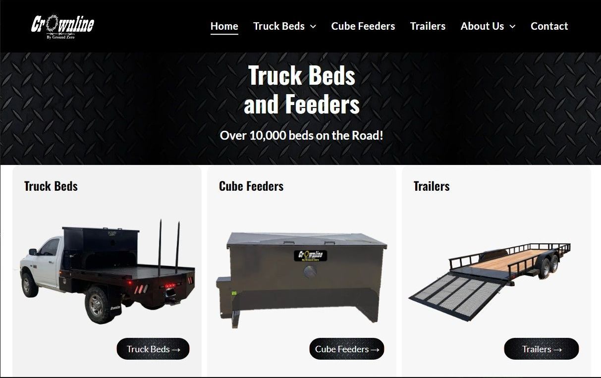 a screenshot of a website for truck beds and feeders