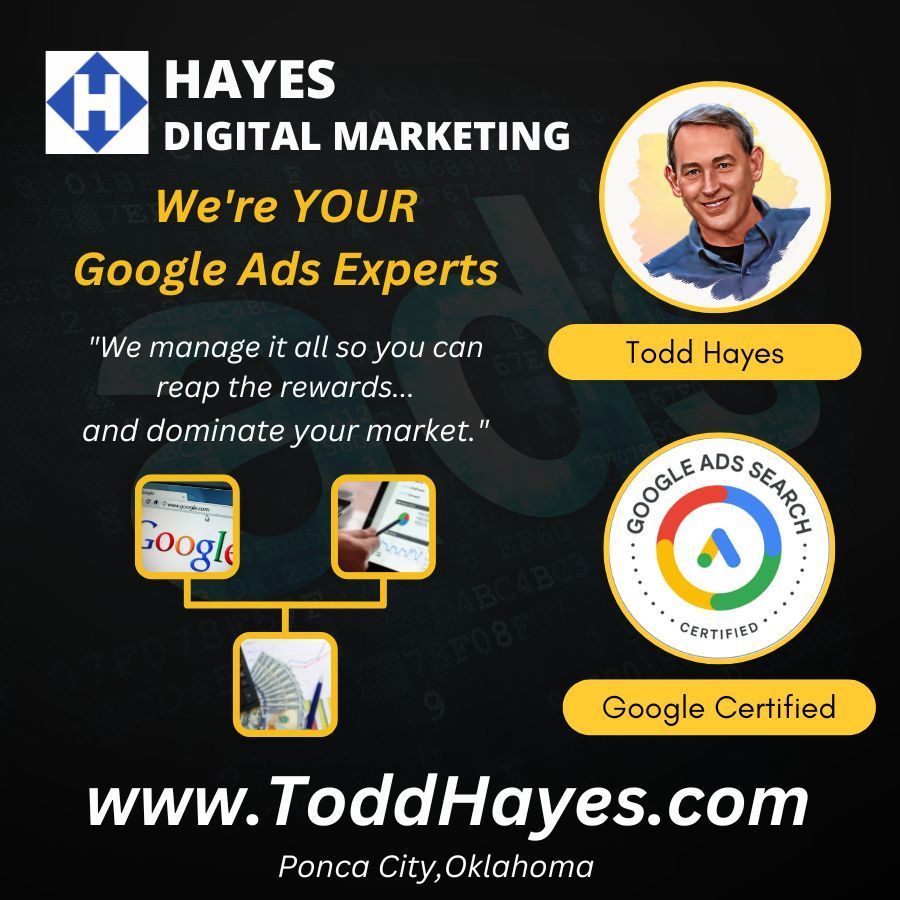An ad for hayes digital marketing says they are your google ads experts