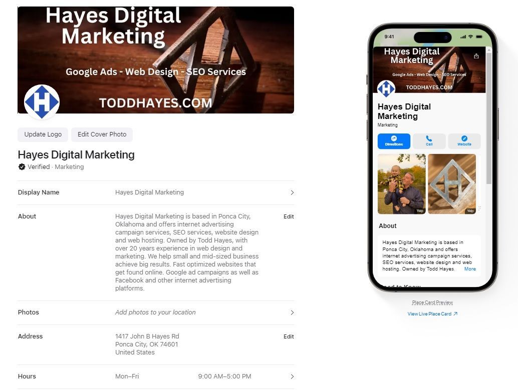 Image of Hayes Digital Marketing on Apple Maps