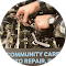 a person is working on a car engine with a wrench .