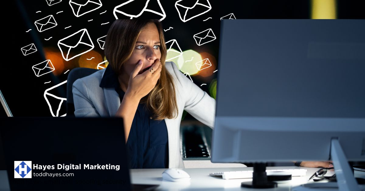 A woman is sitting in front of a computer screen covering her mouth.