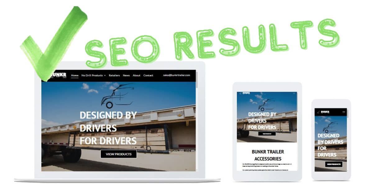 a laptop , tablet , and cell phone with the words `` seo results '' written above them .