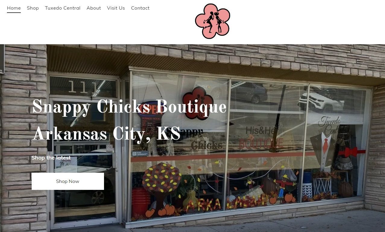 A website for snappy chicks boutique in arkansas city , ks