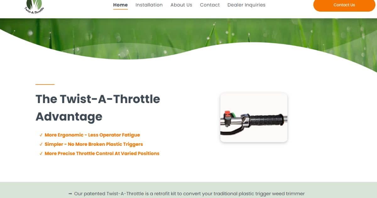 a screenshot of a website showing the twist-a-throttle advantage .