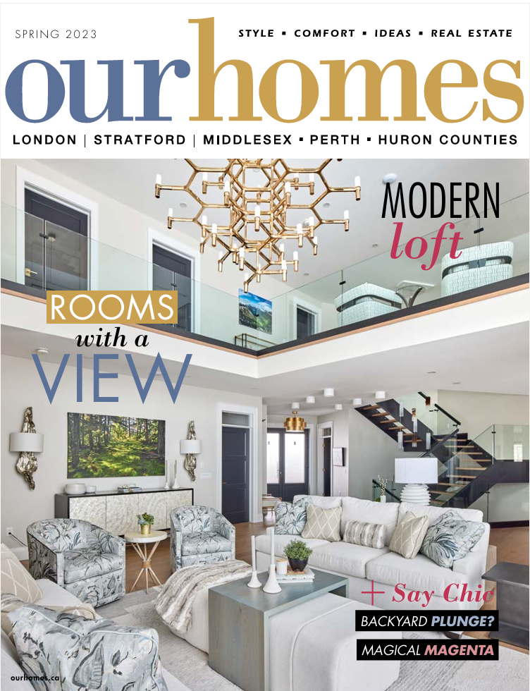 The cover of our homes magazine shows a living room with a view.