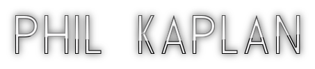 The name phil kaplan is on a white background