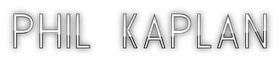 The name phil kaplan is on a white background
