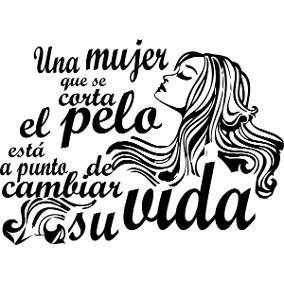 Frase en blanco y negro con silueta femenina y cabello largo