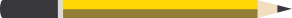 Battery charge level indicator showing low power. Yellow to brown gradient.