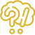 A drawing of a question mark in the shape of a cloud.