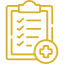 a clipboard with a checklist and a medical cross on it .