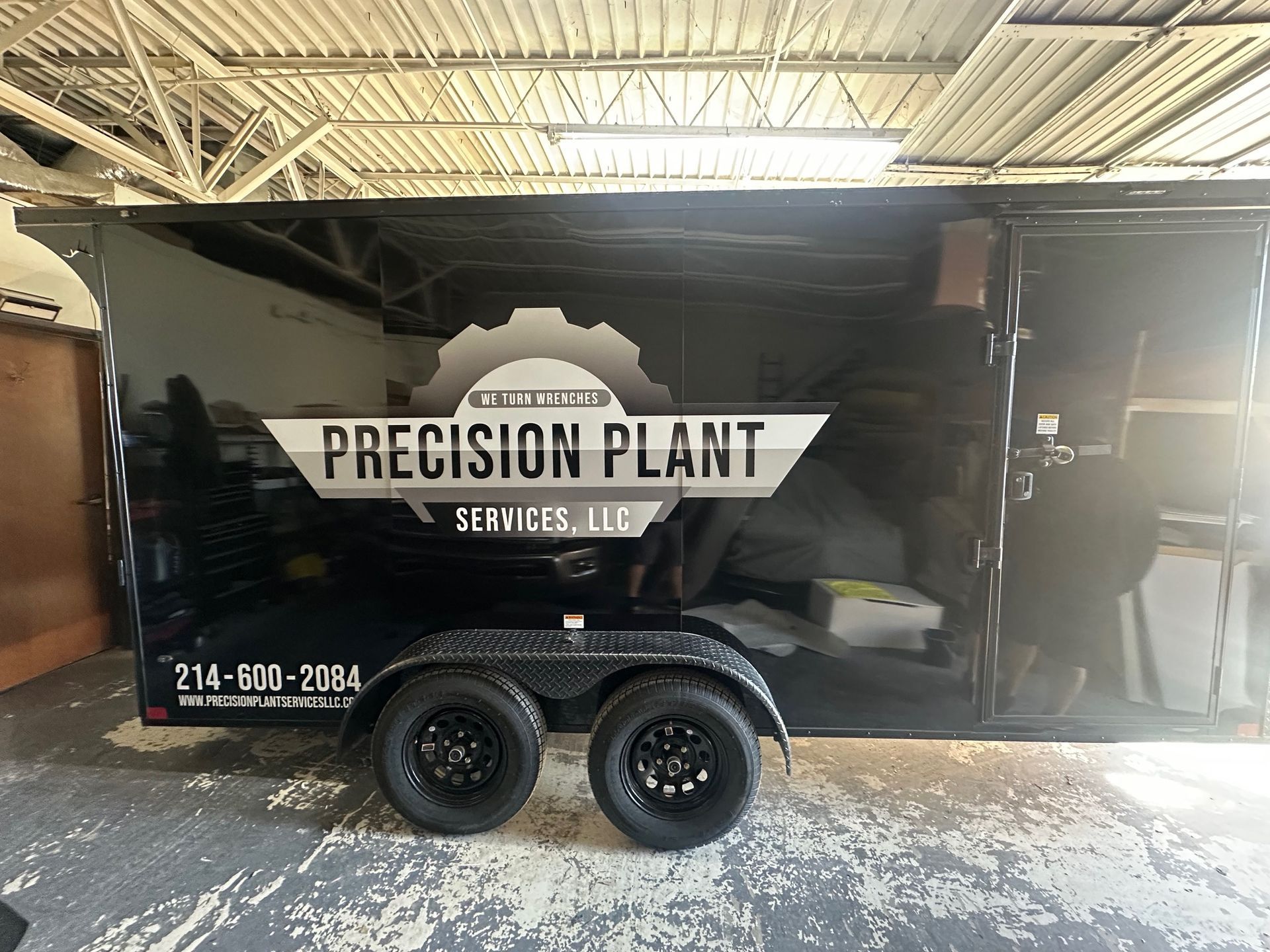 Black trailer truck
