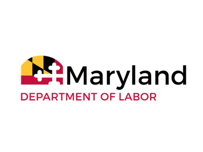 Maryland Department of Labor logo with black, red, and gold design