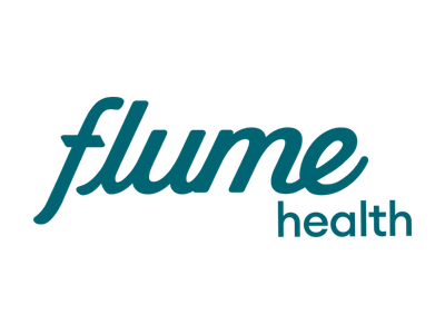 Flume Health logo in teal lowercase text on a white background