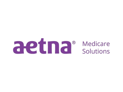 Aetna Medicare Solutions logo in purple on a white background