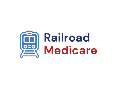 Railroad Medicare logo with blue train icon and blue-red text on a white background
