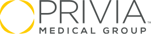 Privia Medical Group logo with a yellow circular icon and gray text