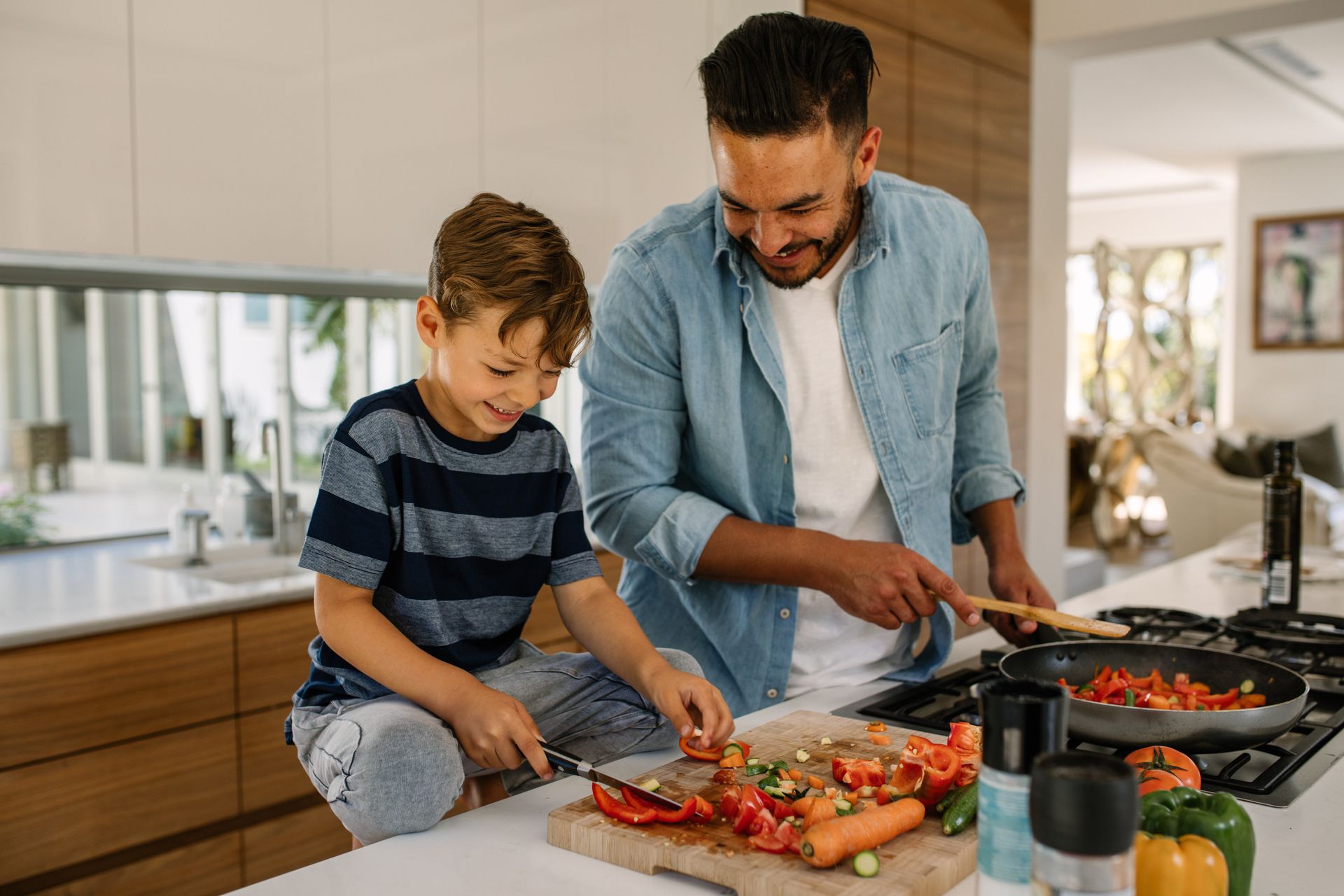 parent and child cooking together - food allergy treatment and testing in maryland