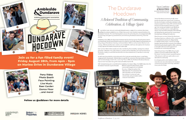 Canada Day celebration flyer with red maple leaves, event details, group photo, and congratulatory message for Class of 2026.