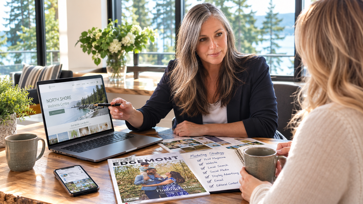 Neighbors of Edgemont magazine cover with “100 YEARS” in large white letters over collage photos, April 2026