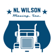 A blue logo for nl wilson moving inc.