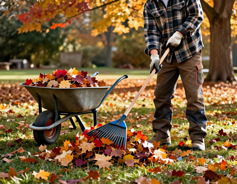 Seasonal leaf cleanup preparing a Perryville yard