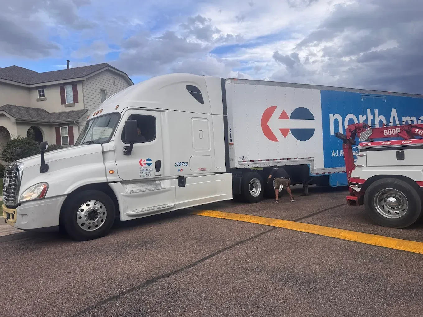 White semi-truck with
